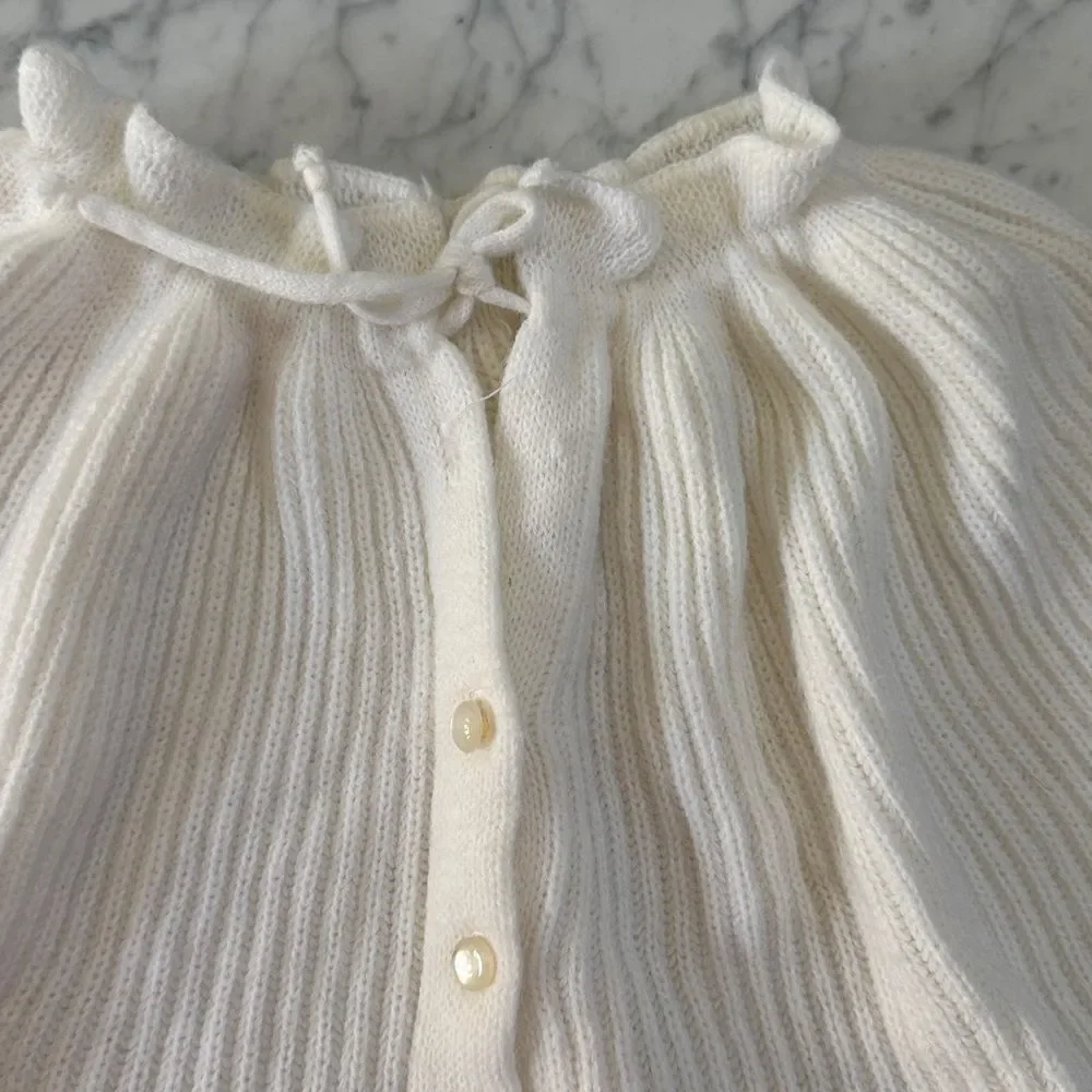 Vintage Poncho Sweater Cape Shrug Knit Crème Toddlers Sz 7/8